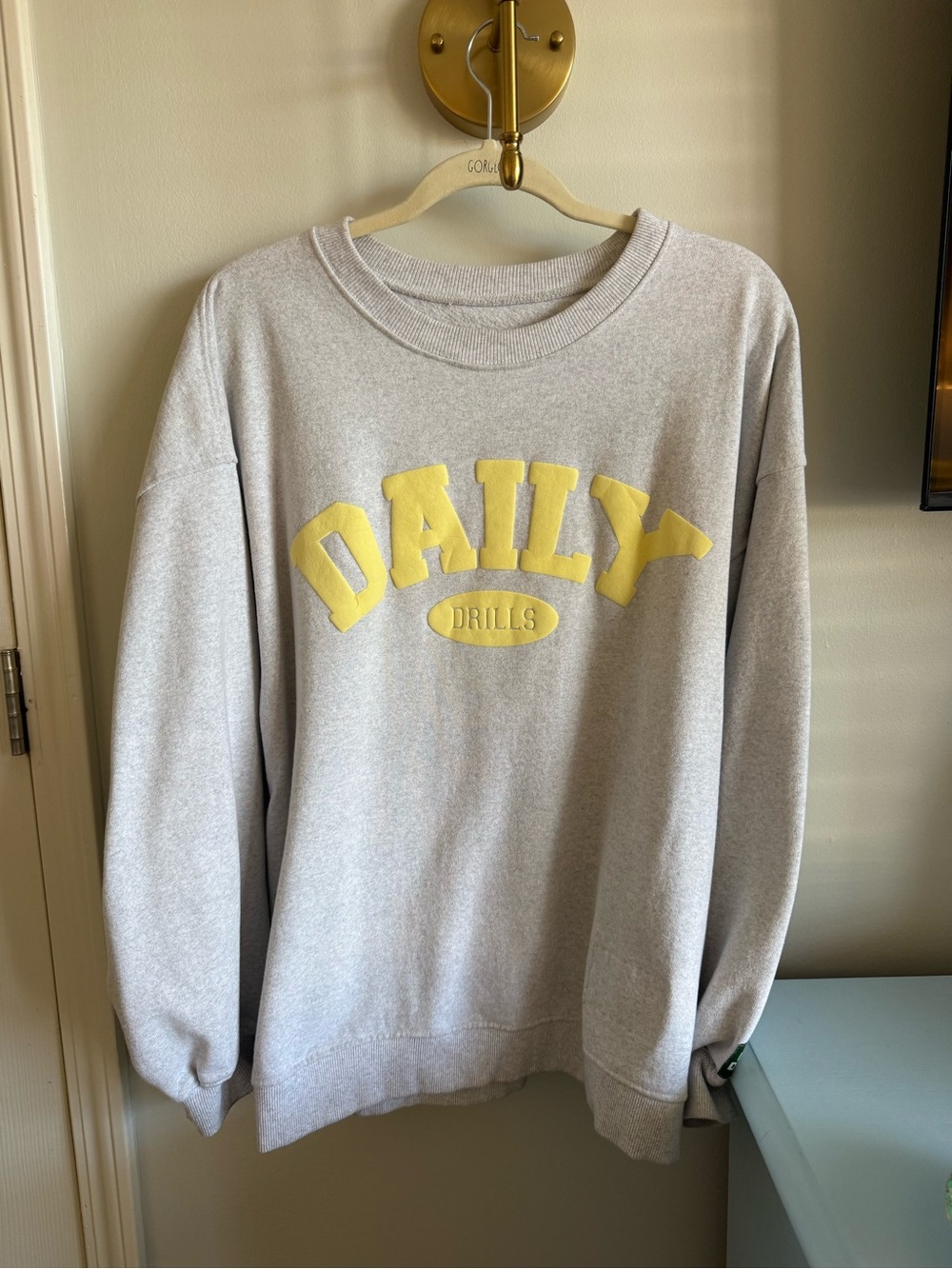 Yellow and Gray DAILY DRILLS Crewneck Sweatshirt size XS/S